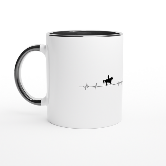 Hand Drawn Horse - 11oz Ceramic Mug with Color Inside - Design: "HEARTBEAT"