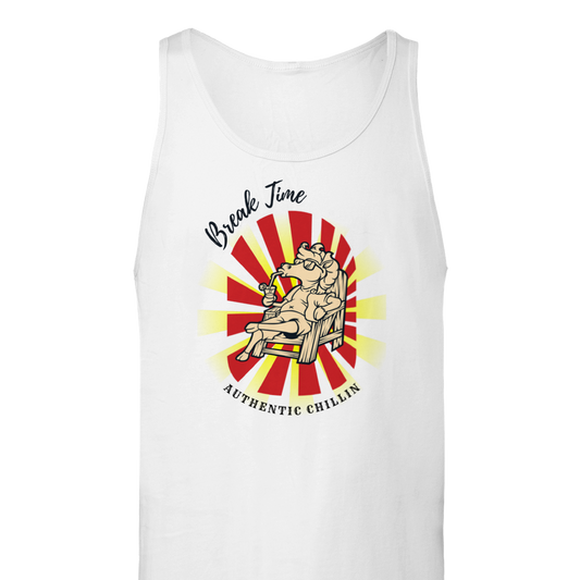 Hand Drawn Horse || Unisex Tank Top - Design: "BREAK TIME"; Static Design; Personalizable Back Text