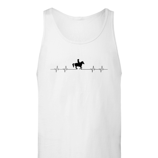 Hand Drawn Horse || Unisex Tank Top - Design: "HEARTBEAT"; Static Design; Personalizable Back Text