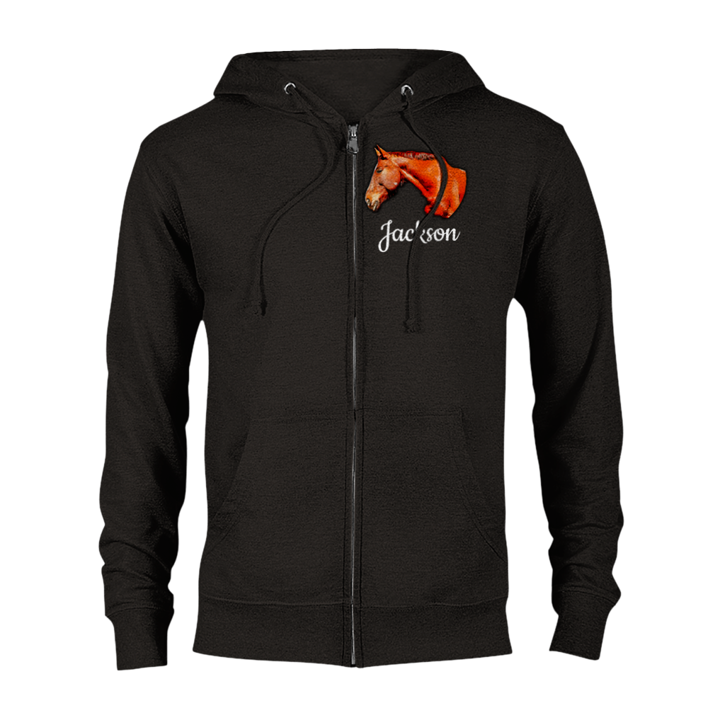 Unisex Zip Hoodie Comic Personalized || Hand Drawn Horse