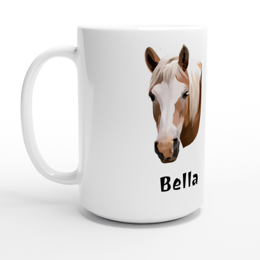 Hand Drawn Horse - 15oz Ceramic Mug - TruPaint - Personalized