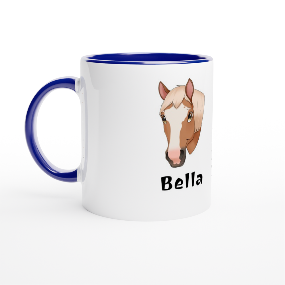 Hand Drawn Horse || 11oz Ceramic Mug with Color - Fairytale Cartoon - Hand Drawn & Personalized; Hand drawn & personalized with your horse