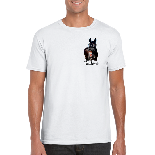 Hand Drawn Horse || Unisex Crewneck T-shirt - Comic - Personalized; Personalized with your horse