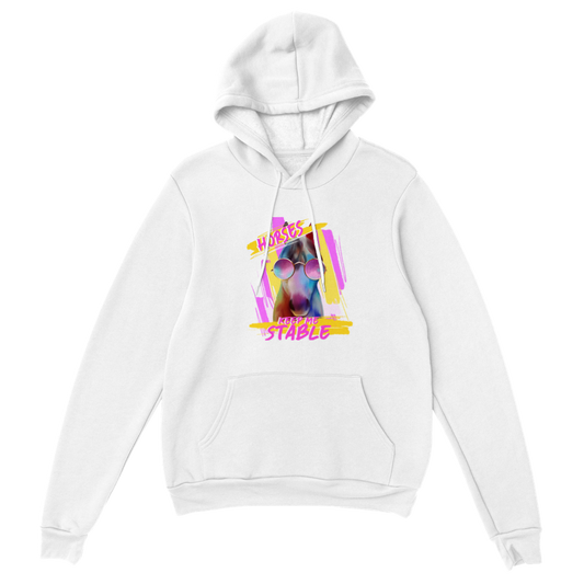 Hand Drawn Horse || Unisex Hoodie - Design: "STABLE"; Static Design; Personalizable Back Text
