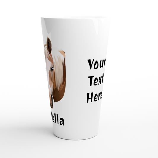 Hand Drawn Horse || Latte 17oz Ceramic Mug TruPaint Hand Drawn & Personalized; Hand drawn & personalized with your horse