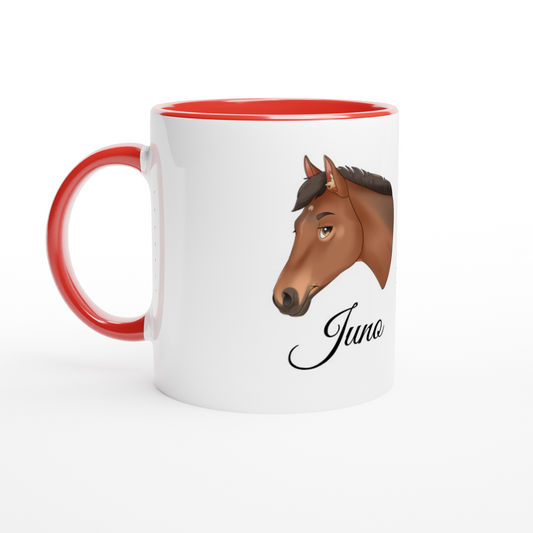 Hand Drawn Horse || 11oz Ceramic Mug with Color - Fairytale Cartoon - Hand Drawn & Personalized; Hand drawn & personalized with your horse