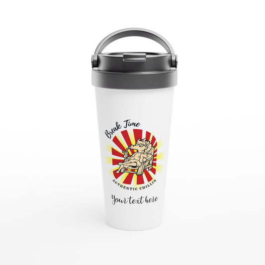 Hand Drawn Horse - 15oz Stainless Steel Travel Mug - Design: "Breaktime"