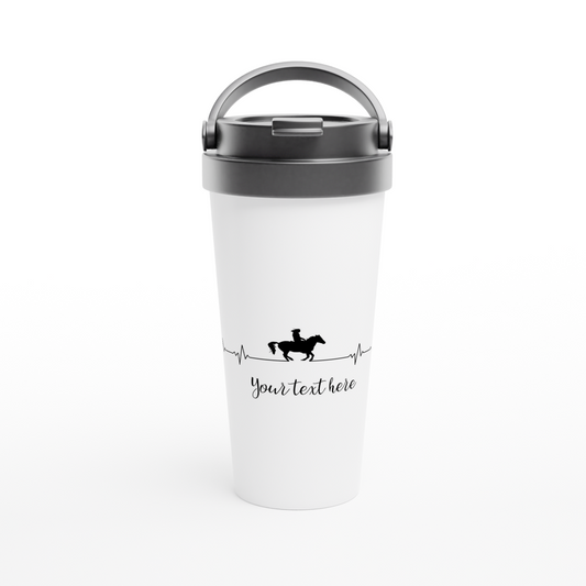 Hand Drawn Horse - 15oz Stainless Steel Travel Mug - Design: "Heartbeat"