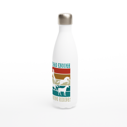Hand Drawn Horse || 17oz Stainless Steel Water Bottle - Design: "Going Riding"; Static Design; Personalizable Text