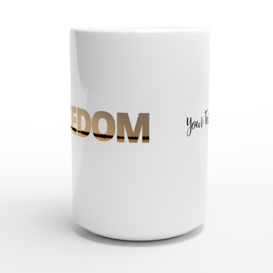 Hand Drawn Horse - 15oz Ceramic Mug - Design: "Freedom"