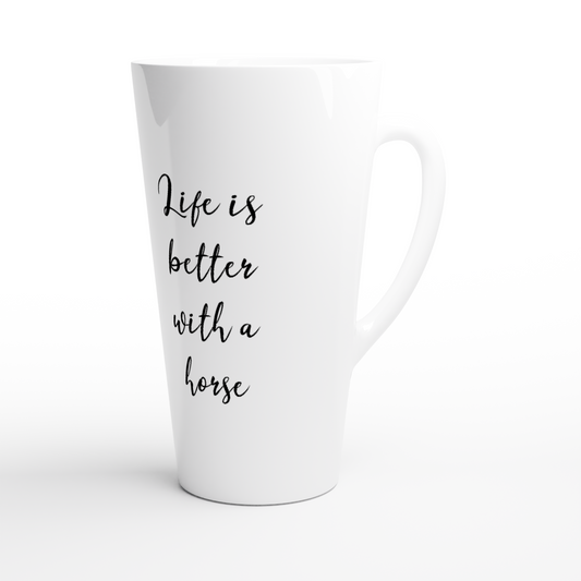 Hand Drawn Horse || Latte 17oz Ceramic Mug - Fairytale Cartoon - Personalized; Hand drawn & personalized with your horse