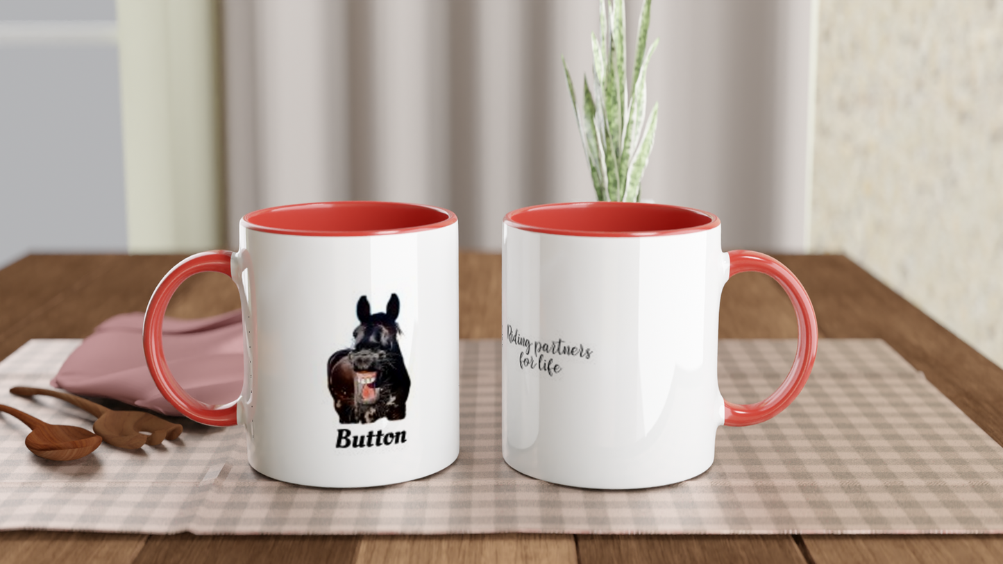 Hand Drawn Horse || 11oz Ceramic Mug with Color Inside - Comic - Personalized; Personalized with your horse