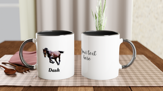 Hand Drawn Horse || 11oz Ceramic Mug with Color Inside - Comic - Personalized; Personalized with your horse