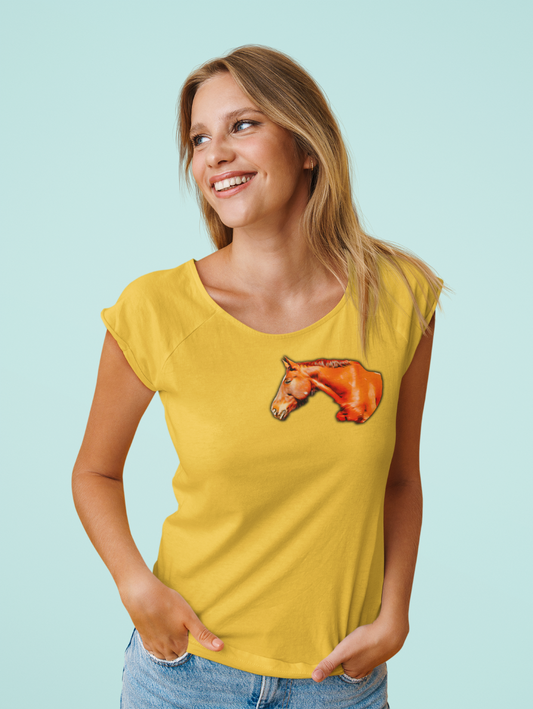 Personalized Womens Organic Horse T-shirt - Comic