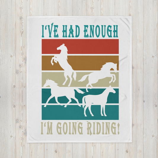 Hand Drawn Horse - Throw Blanket - Design: "Going Riding"