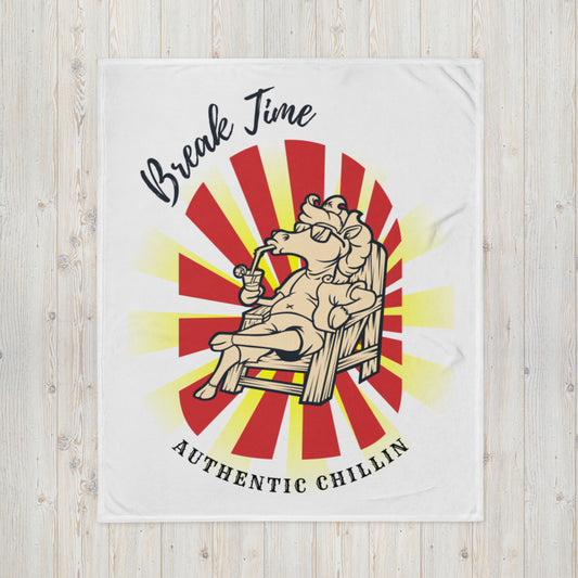 Hand Drawn Horse - Throw Blanket - Design: "Break Time"