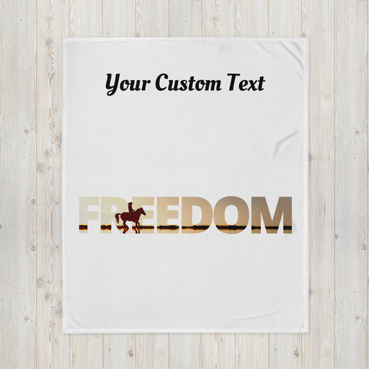 Hand Drawn Horse - Throw Blanket - Design: "Freedom"