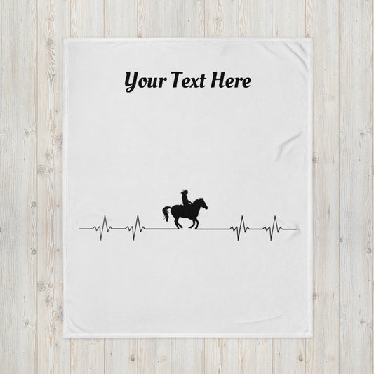 Hand Drawn Horse - Throw Blanket - Design: "Heartbeat"