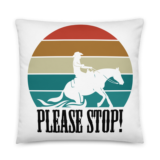 Hand Drawn Horse - Horse Square Throw Pillow - Design: "Stop"