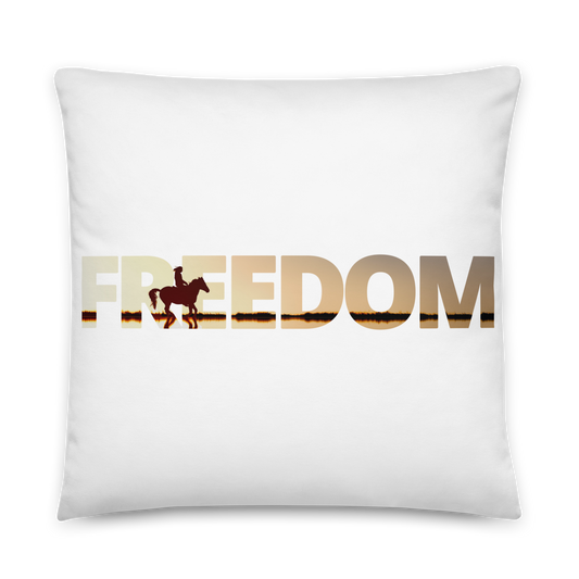 Hand Drawn Horse - Horse Square Throw Pillow - Design: "Freedom"
