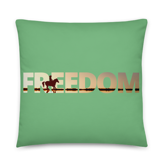 Hand Drawn Horse || Horse Square Throw Pillow - Design: "Freedom"; Static Design; Personalizable Text