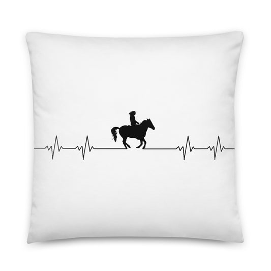 Hand Drawn Horse - Horse Square Throw Pillow - Design: "Heartbeat"