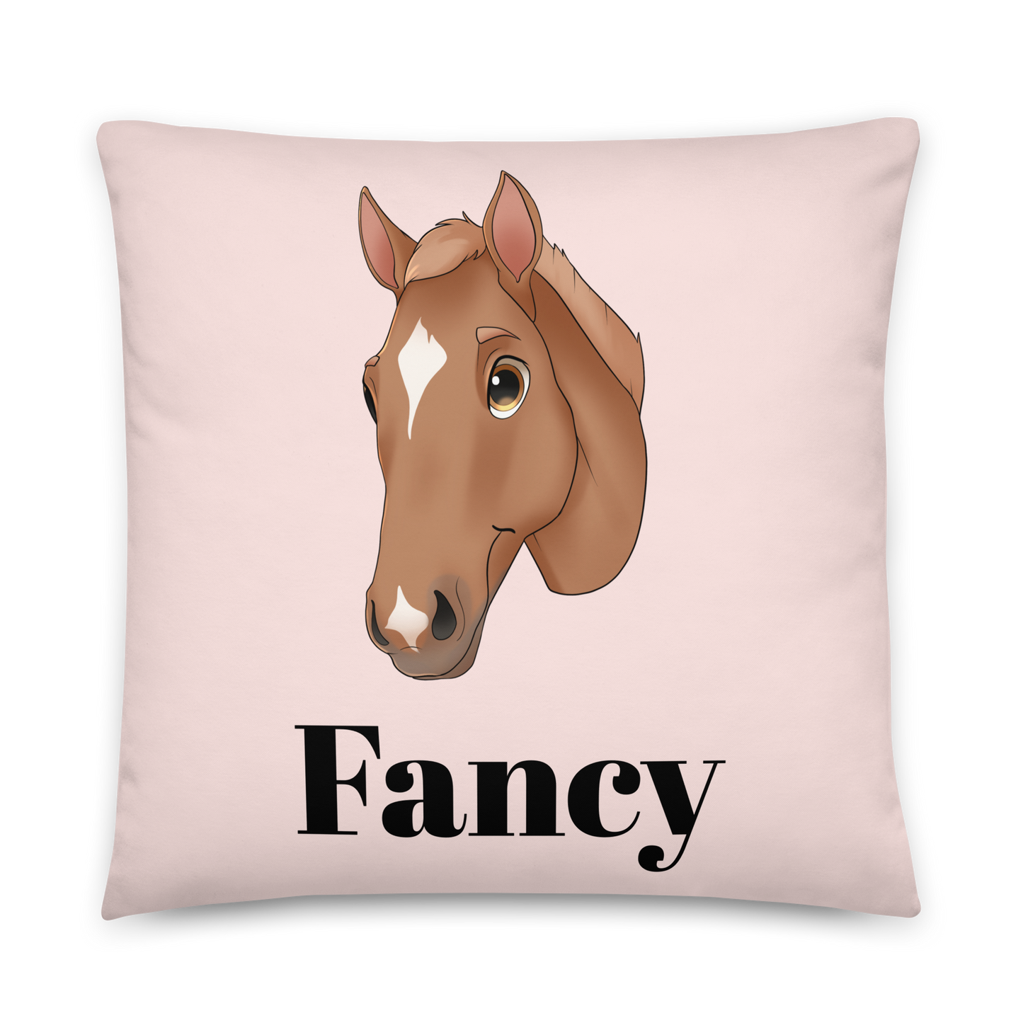 Hand Drawn Horse || Horse Square Throw Pillow - Fairytale Cartoon - Hand Drawn & Personalized; Hand drawn & personalized with your horse