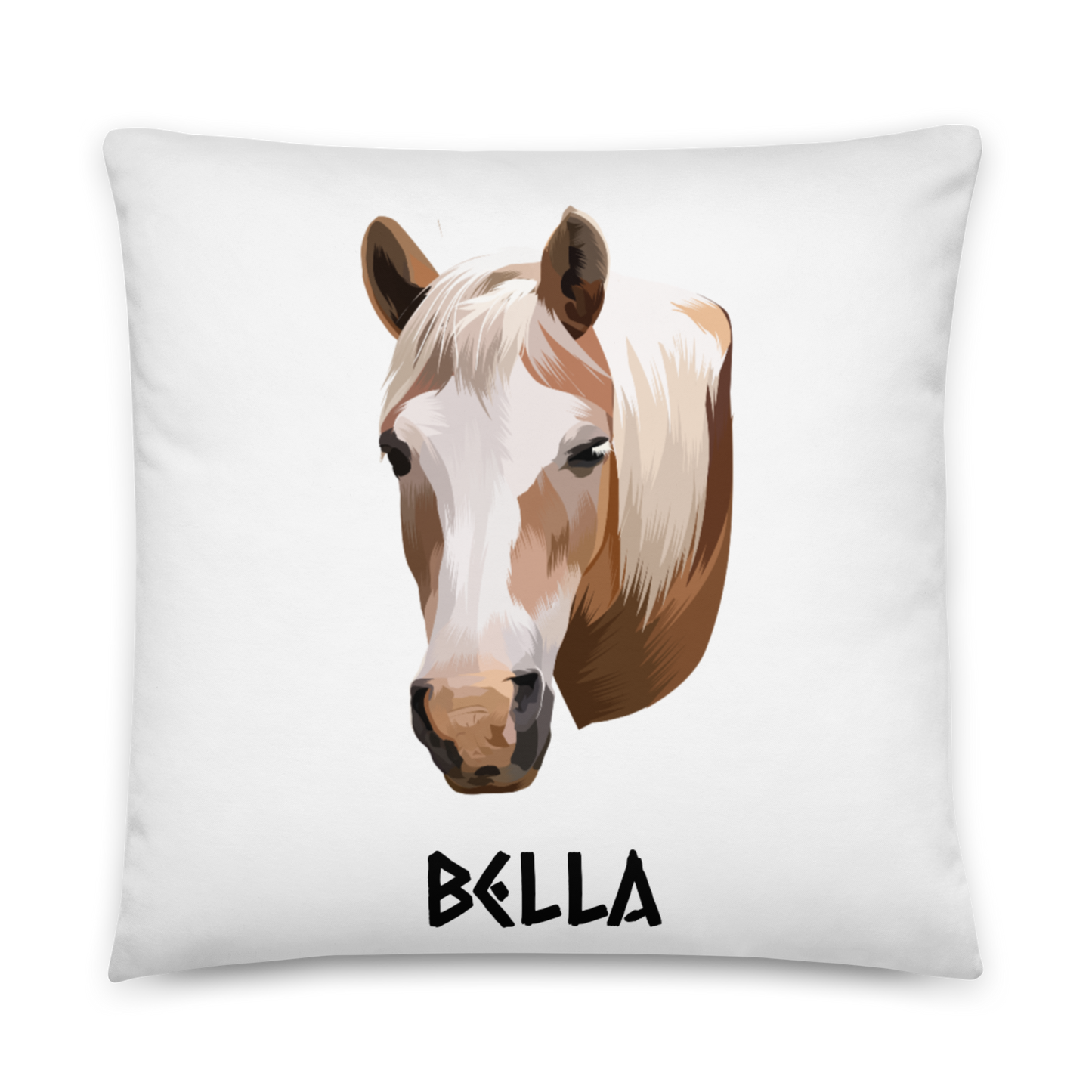 Hand Drawn Horse || Horse Square Throw Pillow - TruPaint - Hand Drawn & Personalized; Hand drawn & personalized with your horse