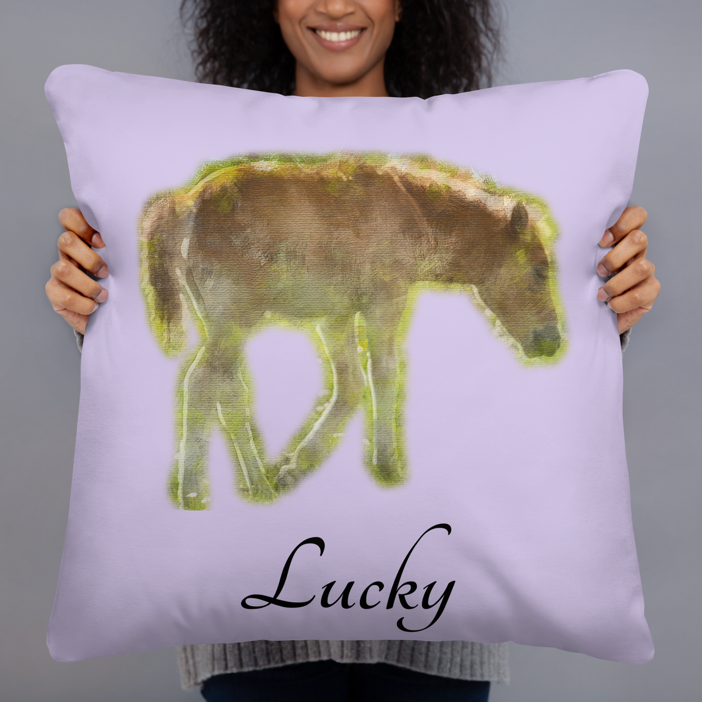 Hand Drawn Horse || Horse Square Throw Pillow - Oil Painting  - Personalized; Personalized with your horse