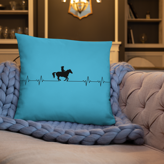 Hand Drawn Horse || Horse Square Throw Pillow - Design: "Heartbeat"; Static Design; Personalizable Text