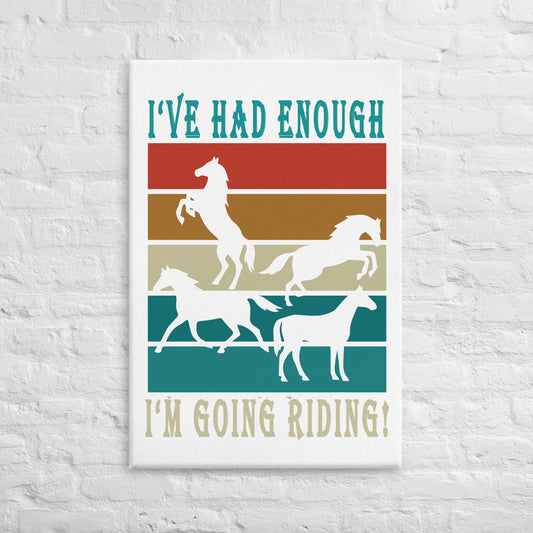 Hand Drawn Horse || Wall Art Canvas - Design: "Going Riding"; Static Design; Personalizable Text