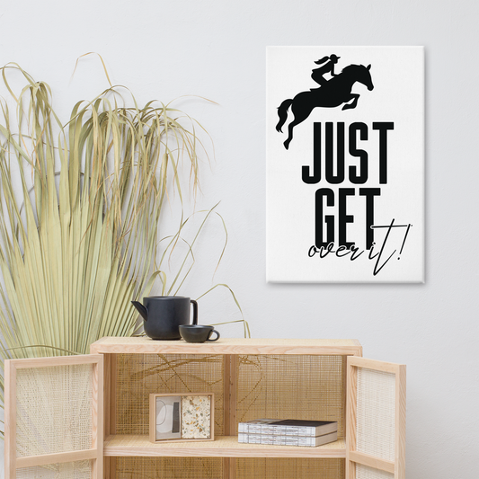 Hand Drawn Horse || Wall Art Canvas - Design: "Get Over It"; Static Design; Personalizable Text