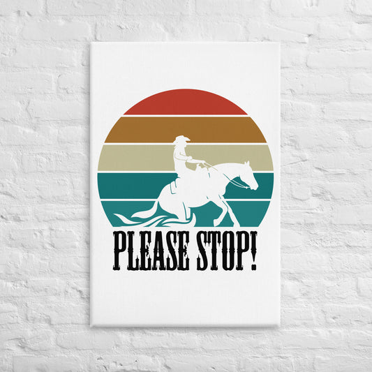 Hand Drawn Horse || Wall Art Canvas - Design: "Stop"; Static Design; Personalizable Text