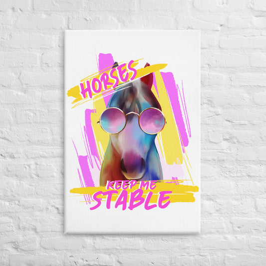 Hand Drawn Horse || Wall Art Canvas - Design: "Keep Me Stable"; Static Design; Personalizable Text