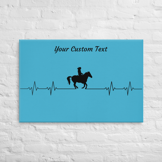 Hand Drawn Horse || Wall Art Canvas - Design: "Heartbeat"; Static Design; Personalizable Text