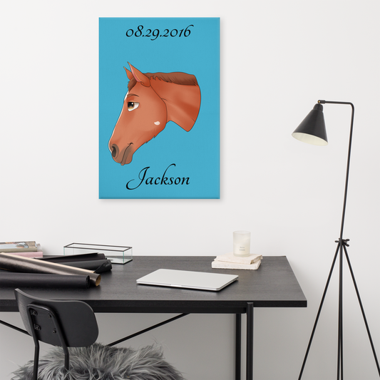 Hand Drawn Horse || Wall Art Canvas - Fairytale Cartoon - Hand Drawn & Personalized; Hand drawn & personalized with your horse