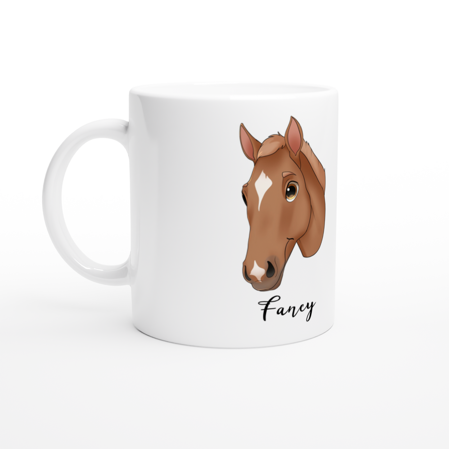 Hand Drawn Horse || 11oz Ceramic Mug - Fairytale Cartoon - Hand Drawn & Personalized; Hand drawn & personalized with your horse