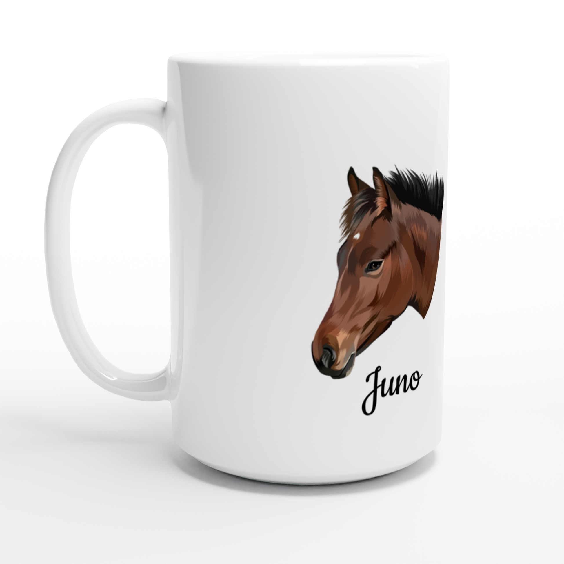 Hand Drawn Horse || 15oz Ceramic Mug - TruPaint - Personalized; Hand drawn & personalized with your horse