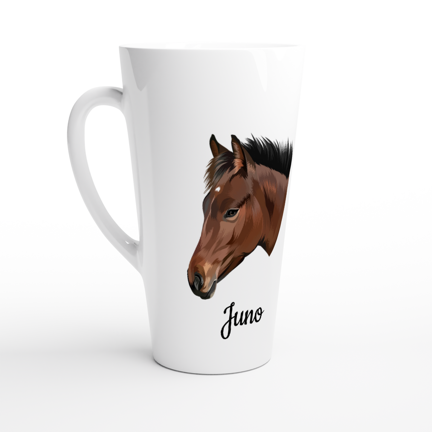 Hand Drawn Horse || Latte 17oz Ceramic Mug  TruPaint  Hand Drawn & Personalized; Hand drawn & personalized with your horse