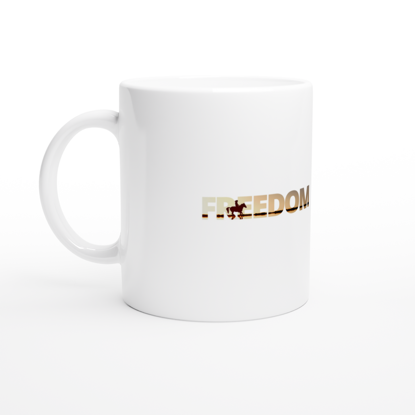 Hand Drawn Horse || 11oz Ceramic Mug - Design: "Freedom"; Static Design; Personalizable Text