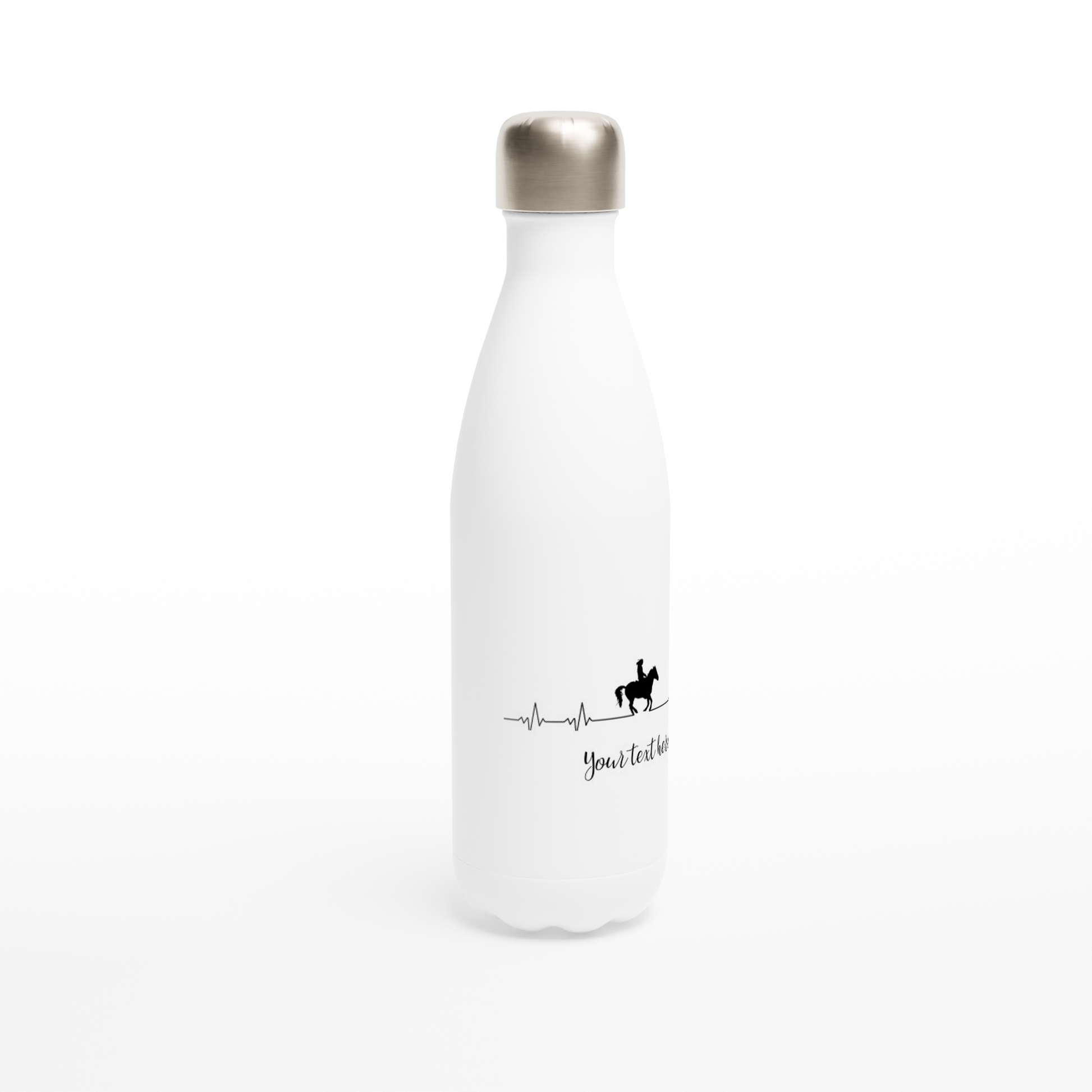 Hand Drawn Horse || 17oz Stainless Steel Water Bottle - Design: "Going Riding"; Static Design; Personalizable Text