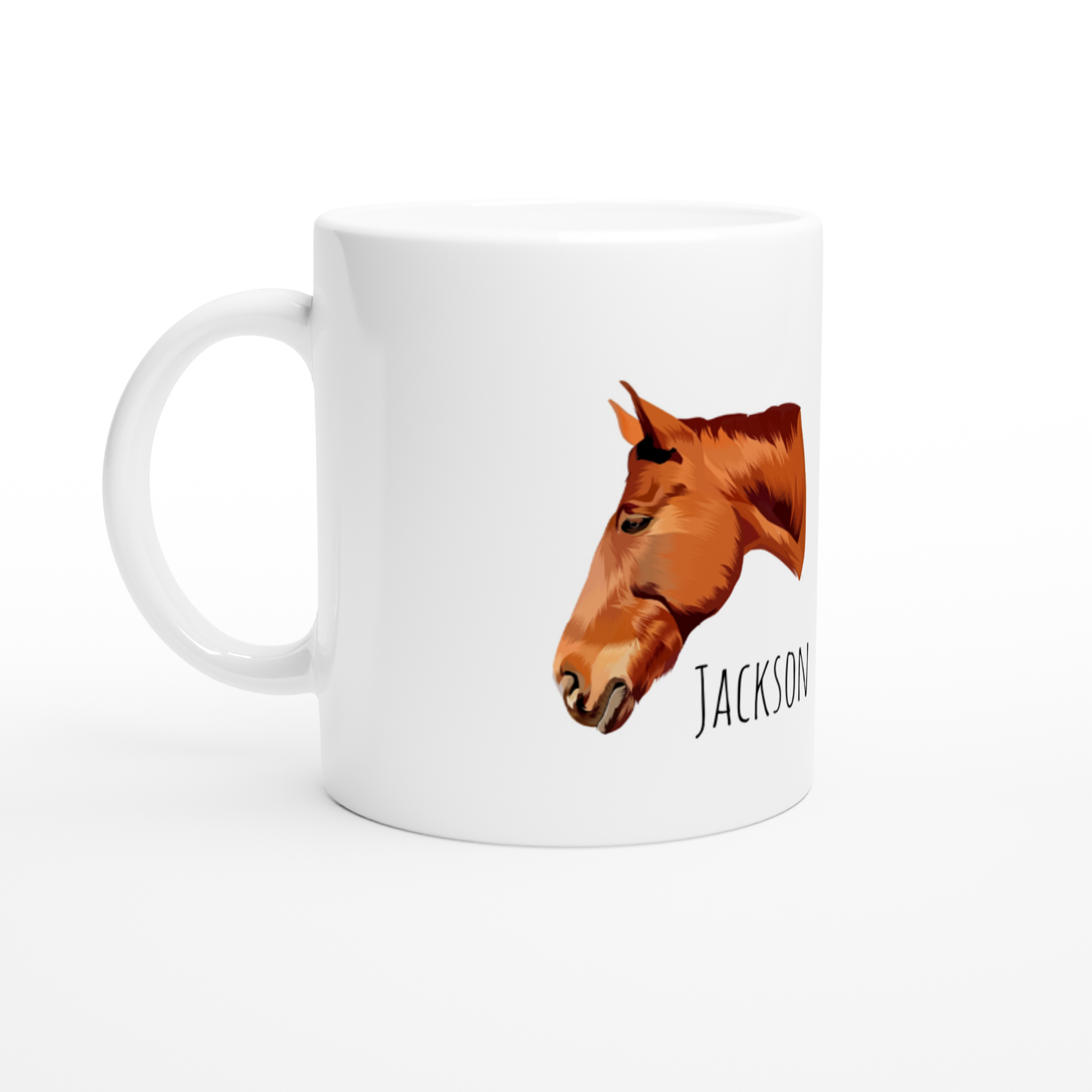 Hand Drawn Horse || 11oz Ceramic Mug - TruPaint - Personalized; Hand drawn & personalized with your horse