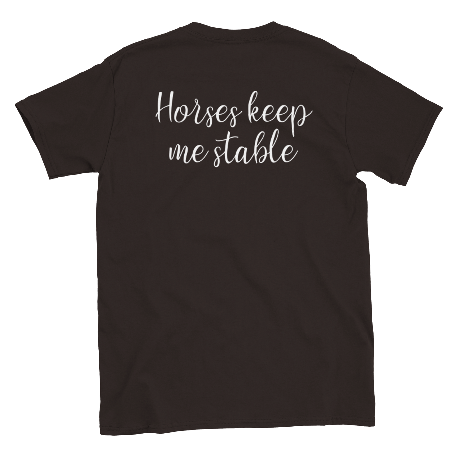Hand Drawn Horse || Unisex Crewneck T-shirt - Design: "BREAK TIME"; Static Design; Personalizable Back Text