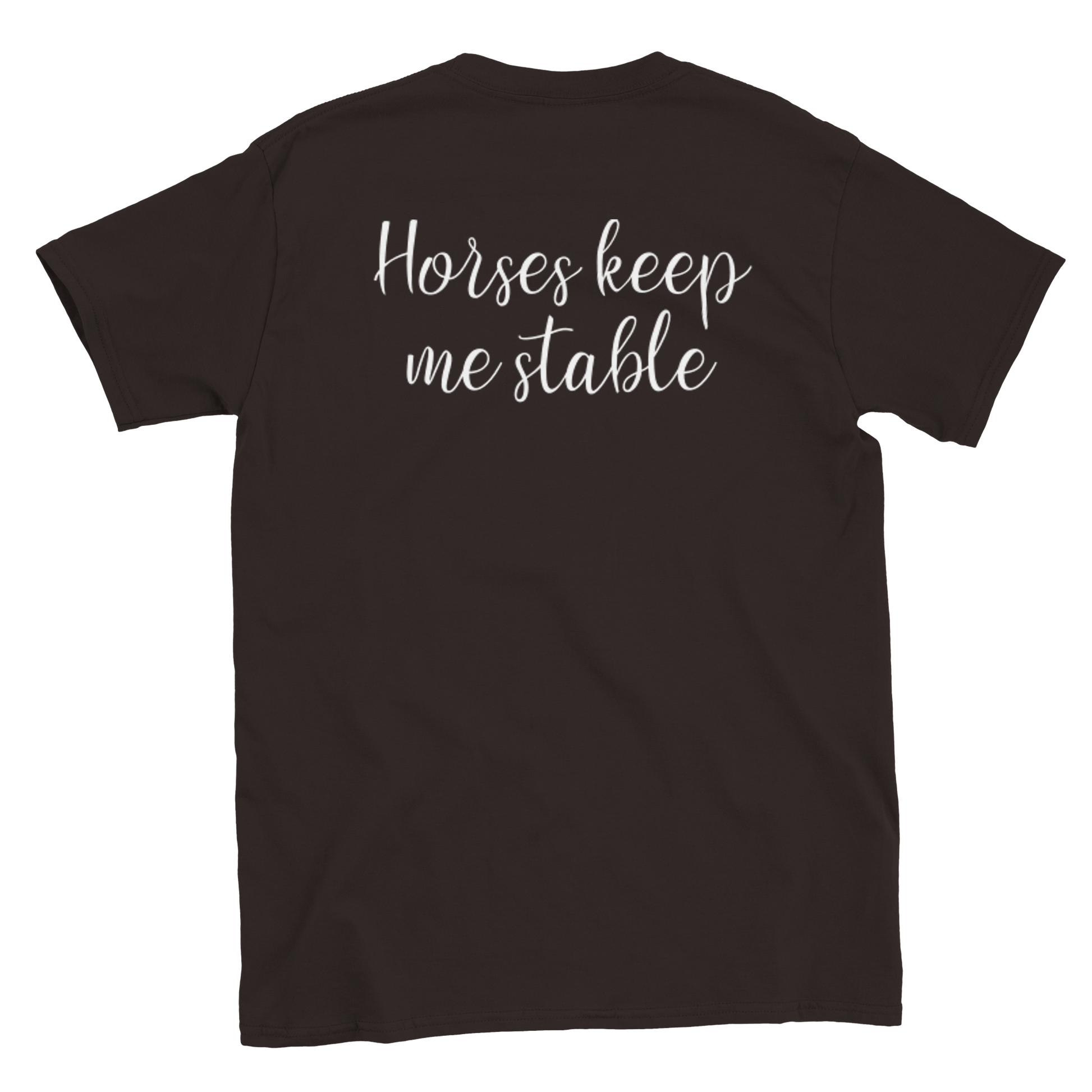 Hand Drawn Horse || Unisex Crewneck T-shirt - Design: "BREAK TIME"; Static Design; Personalizable Back Text