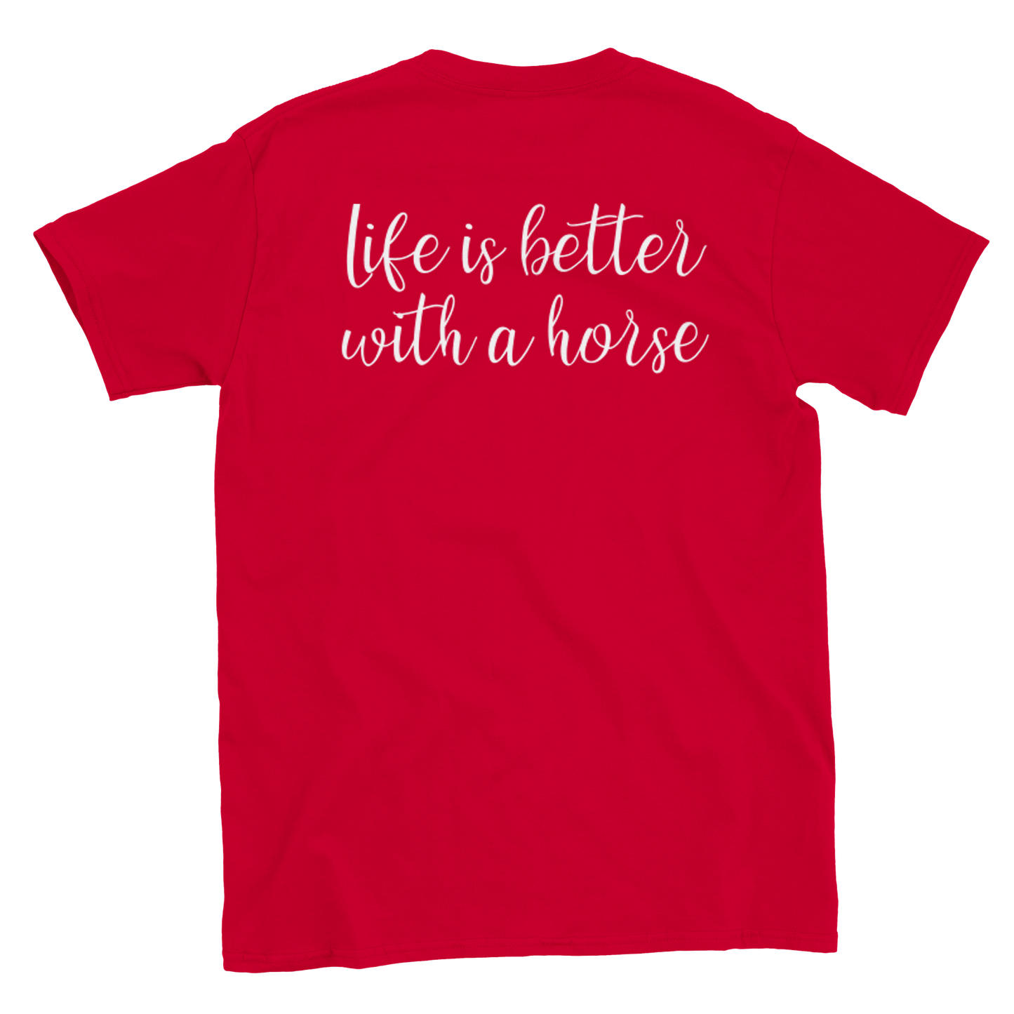 Hand Drawn Horse || Unisex Crewneck T-shirt - Design: "STABLE"; Static Design; Personalizable Back Text
