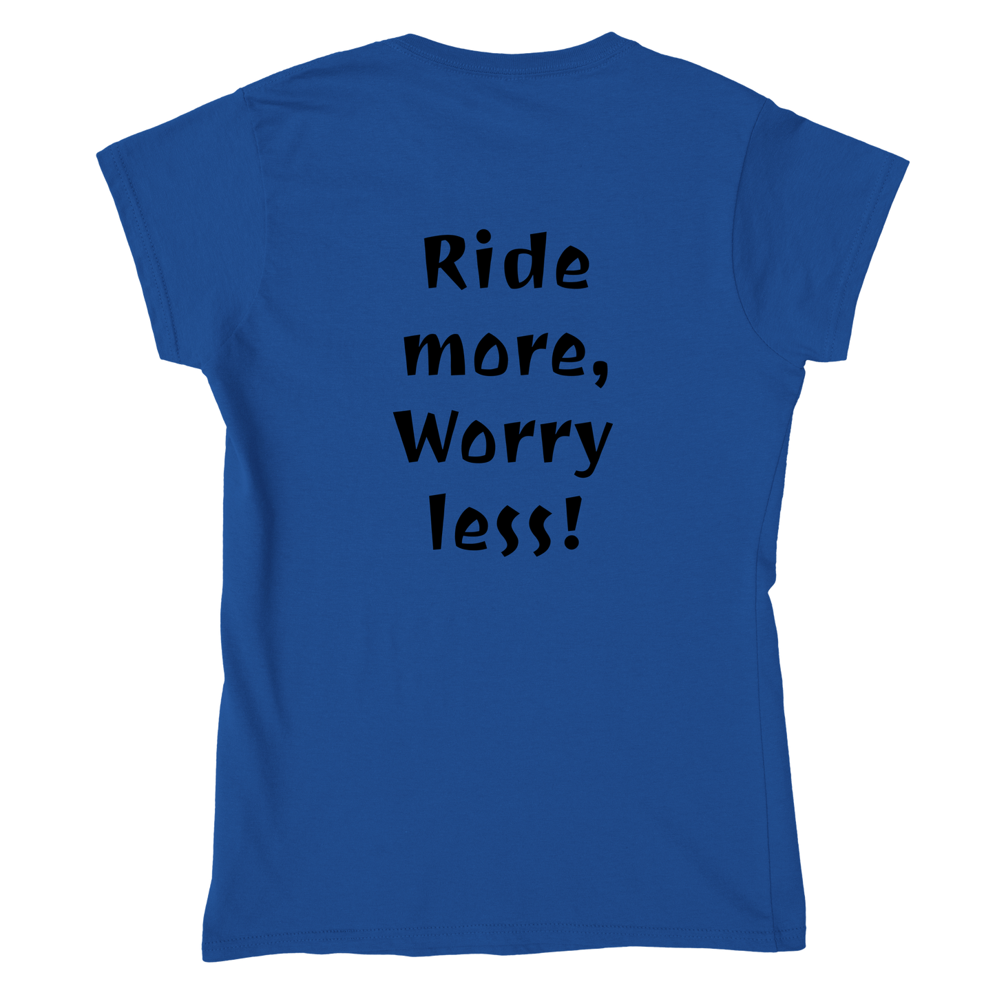 Hand Drawn Horse || Women's Crewneck T-shirt - Design: "Going Riding"; Static Design; Personalizable Back Text
