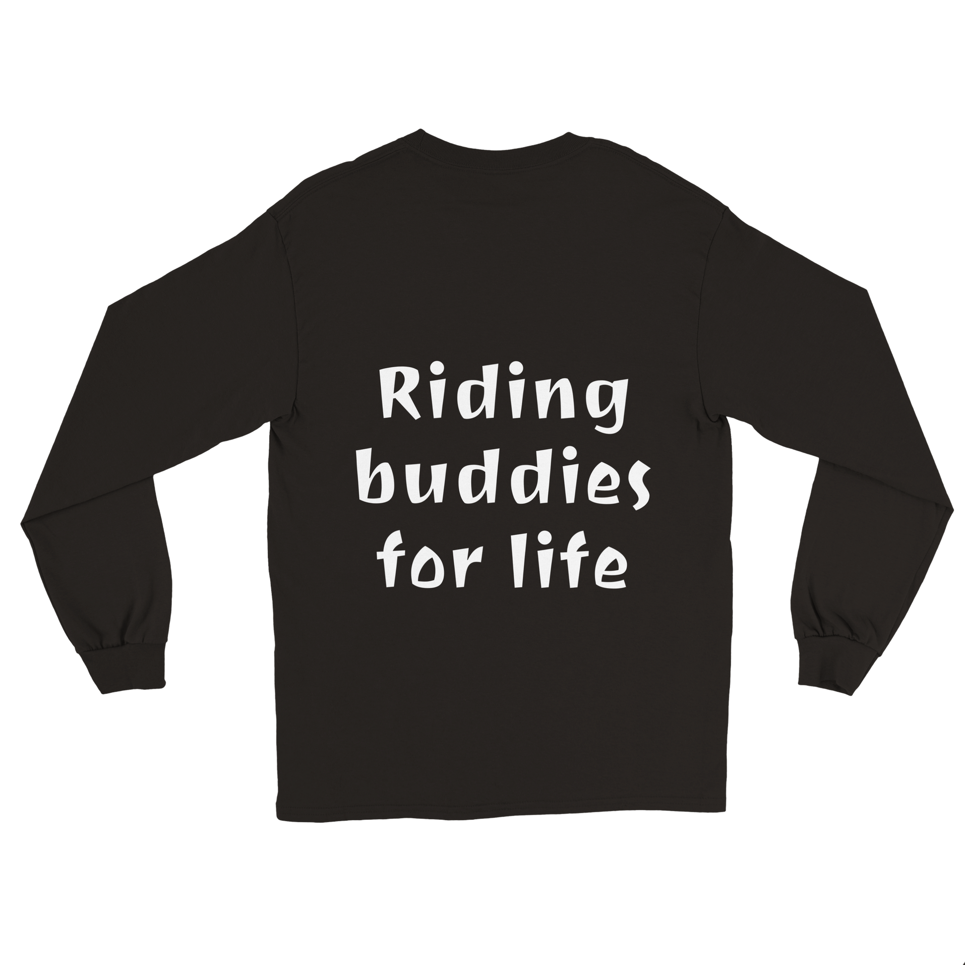 Hand Drawn Horse || Unisex Longsleeve T-shirt - Design: "Going Riding"; Static Design; Personalizable Back Text
