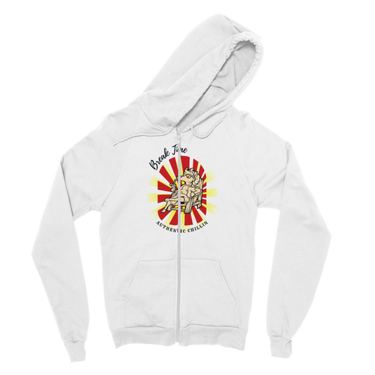 Hand Drawn Horse || Unisex Zip Hoodie - Design: ''BREAKTIME"; Static Design; Personalizable Back Text