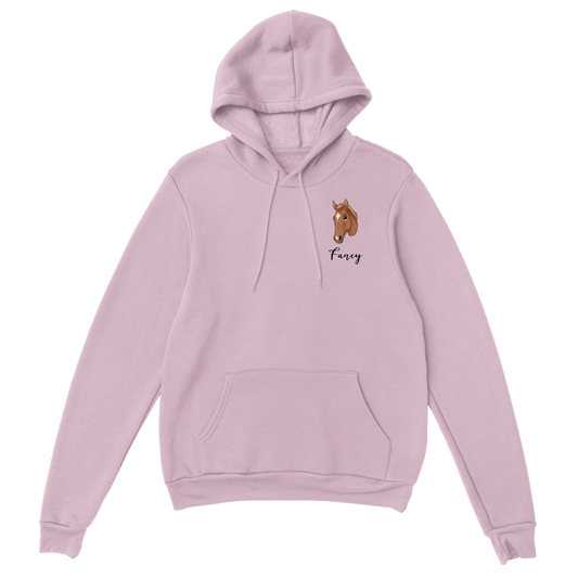 Hand Drawn Horse || Unisex Pullover Hoodie - Fairytale Cartoon - Hand Drawn & Personalized; Hand drawn & personalized with your horse
