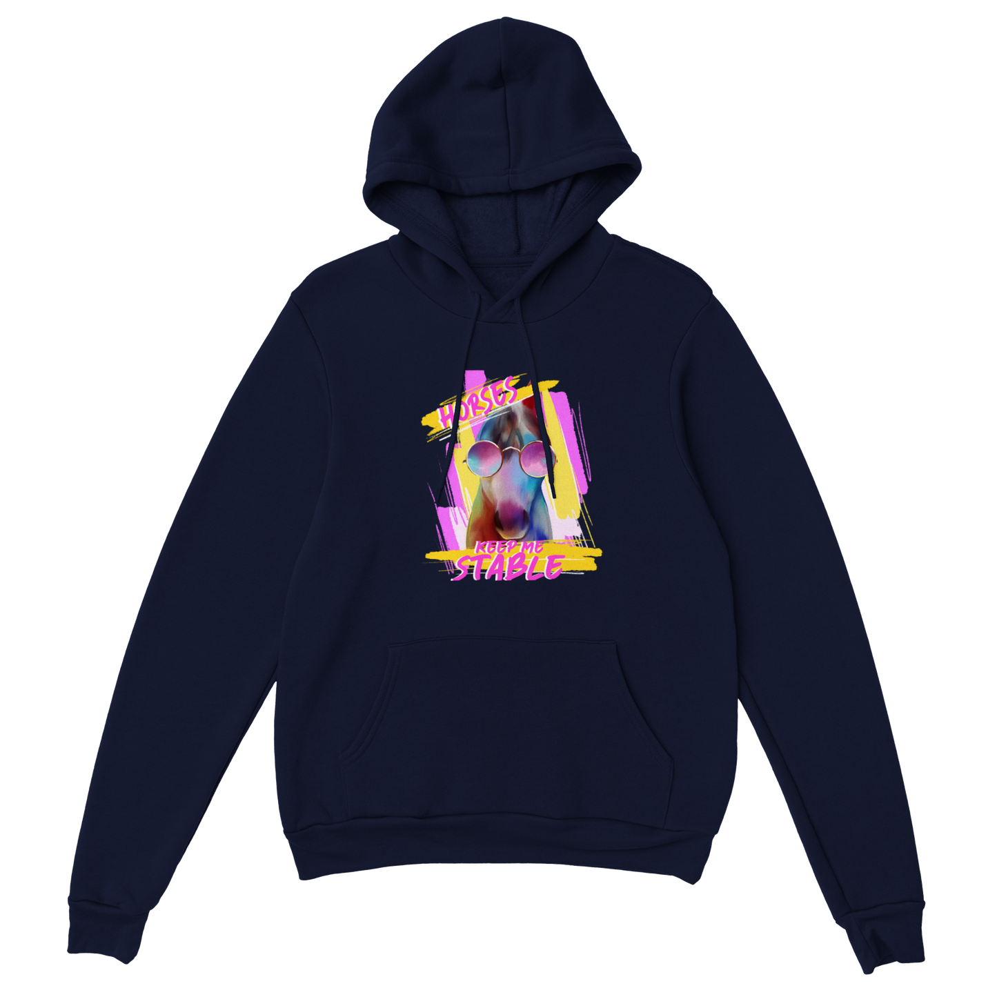 Hand Drawn Horse || Unisex Hoodie - Design: "STABLE"; Static Design; Personalizable Back Text